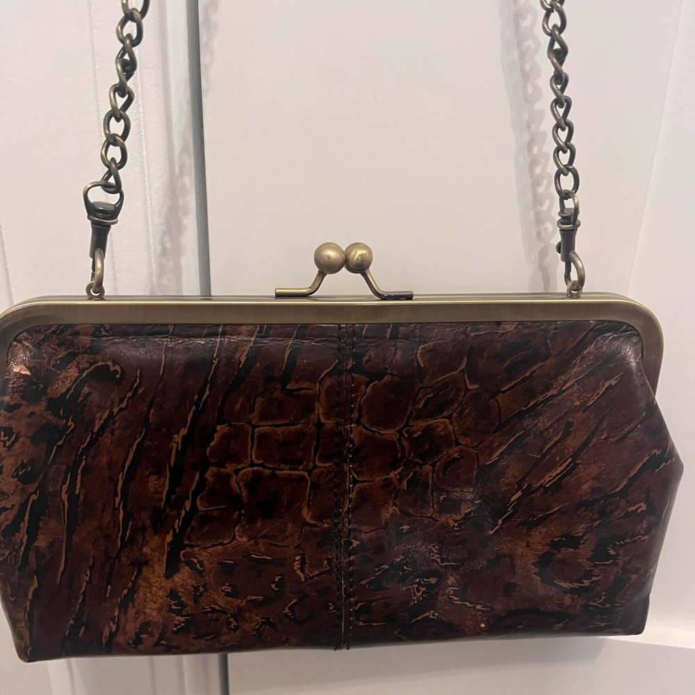 Patricia Nash Potenaz Brown Animal Print Frame Clutch - Picture 4 of 9